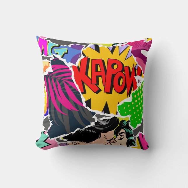 Sömlös mönster popart tecknader stil. Samling av  Kudde (Framsida)