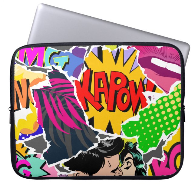 Sömlös mönster popart tecknader stil. Samling av Laptop Fodral (Framsidan)