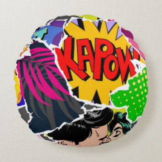 Sömlös mönster popart tecknader stil. Samling av  Rund Kudde