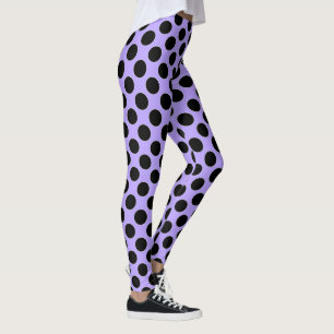 Sömlös mönster svart/vit kontur polka dots leggings
