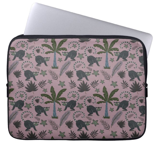 Sömlös mönster Tropical animals apkey hopping Laptop Fodral (Framsidan)