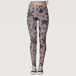 Sömlös mönster Tropical animals apkey hopping Leggings