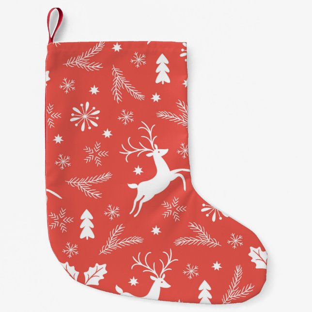 Sömlös Mönster under jul Liten Julstrumpa (Framsidan)