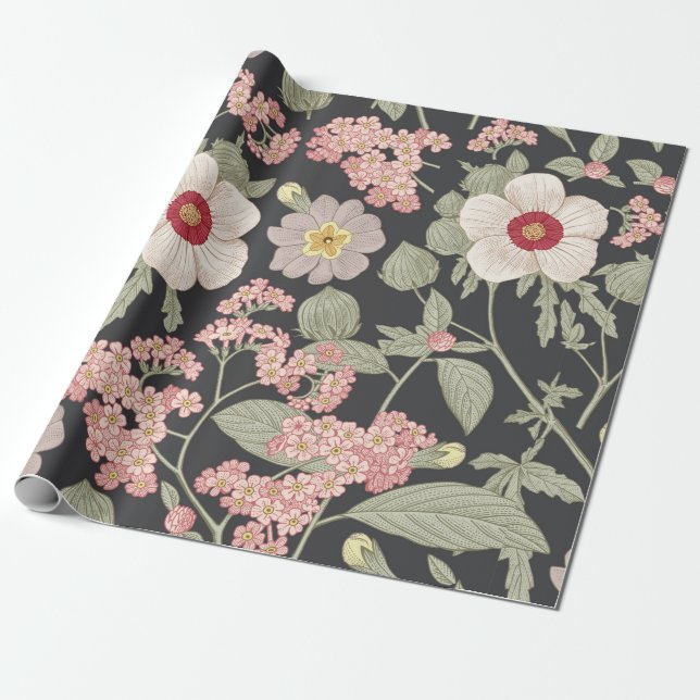 Sömlös mönster. Vackra väv som blomstrar Presentpapper (Utrullad)