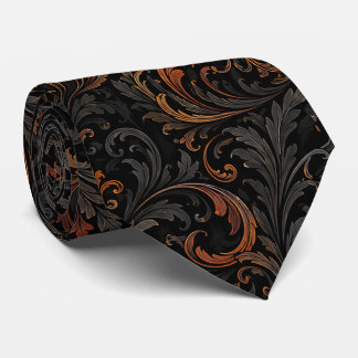 Sömlös Mörk Barock Pumpamuster | Svart Slips