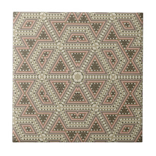 Sömlös mosaik abstrakt kaleidoscope beige triang kakelplatta