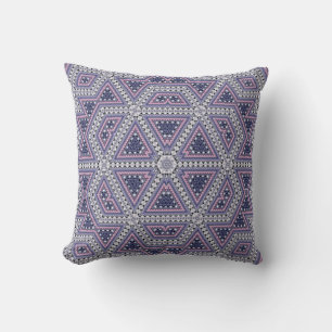 Sömlös mosaik abstrakt kaleidoskop violet trian kudde