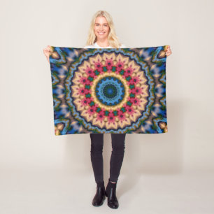 Sömlös mosaik kaleidoskop abstrakt modern fleecefilt
