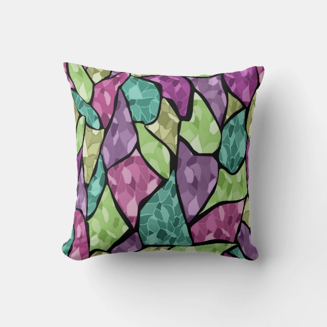 Sömlös mosaik kaleidoskop abstrakt modern kudde (Framsida)