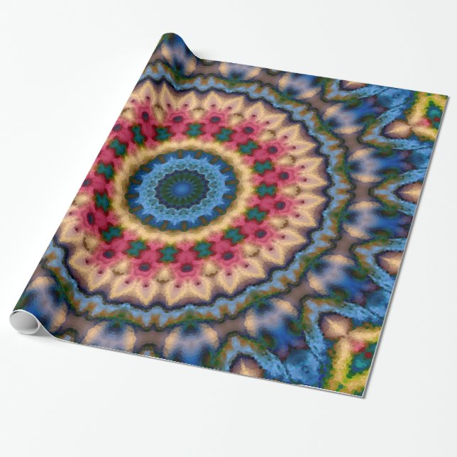 Sömlös mosaik kaleidoskop abstrakt modern presentpapper (Utrullad)