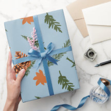 Sömlös omslagning Papper med Mysiga Pinecones