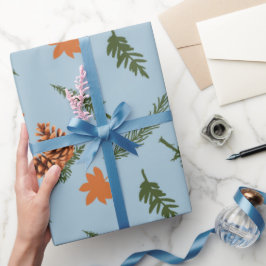 Sömlös omslagning Papper med Mysiga Pinecones Presentpapper