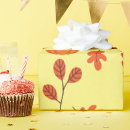 Sömlös omslagning Papper: Mysigt fallpump Löv Presentpapper