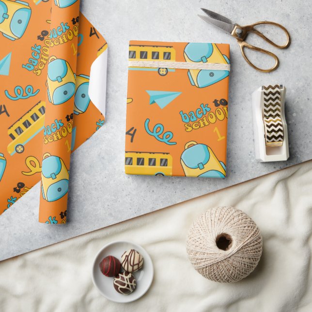 Sömlös omslagning Papper: Skolnummer, ryggsäck Presentpapper (Hantverk)