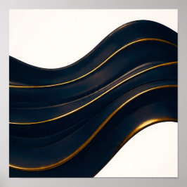 Sömlös Opulent Flöde Onyx och Guld Mönster Poster
