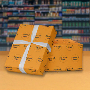 Sömlös Orange för Logotyp av - radbrytning Papper Presentpapper