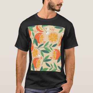 Sömlös orange mönster, abstrakt vintage konst. t shirt