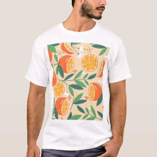 Sömlös orange mönster, abstrakt vintage konst. t shirt