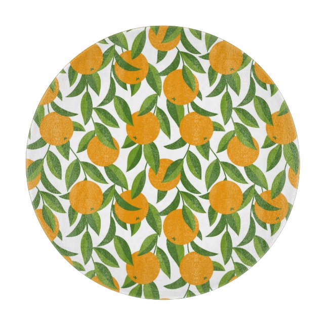 Sömlös orange träd art mönster. (Framsidan)