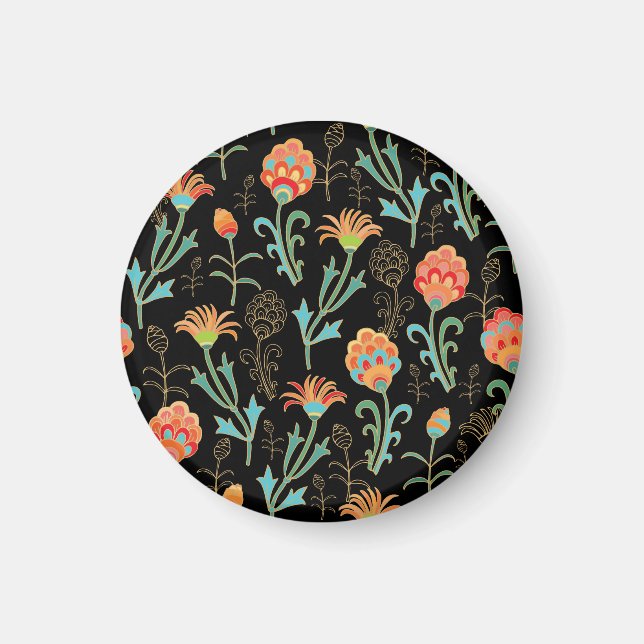 Sömlös orientalisk Blommigt Elegance Magnet (Framsidan)
