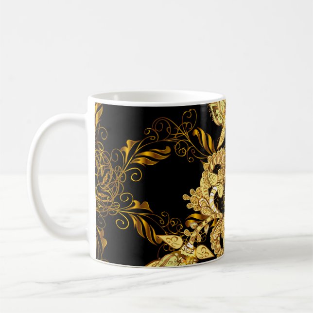 Sömlös orientalisk prydnad stil i baroque kaffemugg (Vänster)