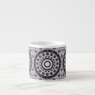 Sömlös ornamental svart grå spets dekoration dekor espressomugg