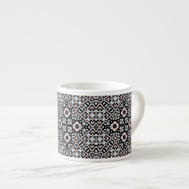 Sömlös ornamentik retro marockansk arabisk vintage espressomugg (Framsida höger)