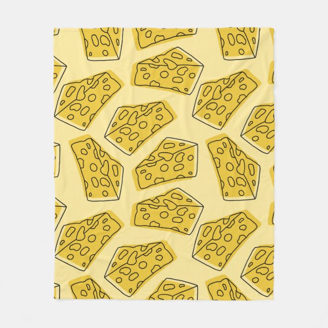 Sömlös ost mönster isolerad i gula fleecefilt (Framsidan)