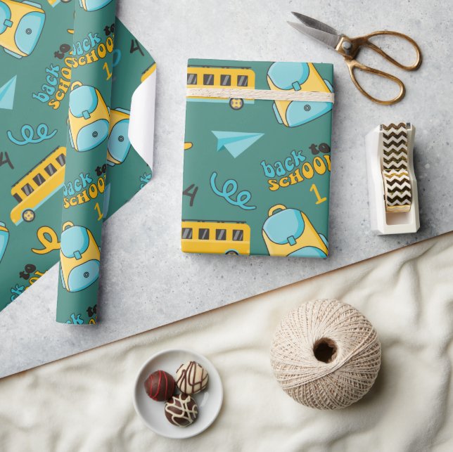 Sömlös Papper: Flygplan, ryggsäck, Buss Presentpapper (Hantverk)