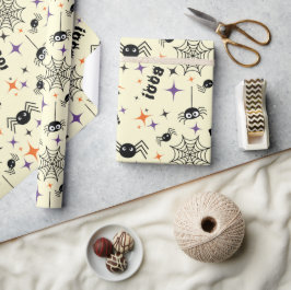 Sömlös Papper: Spiders, Cobweb och Boo! Presentpapper