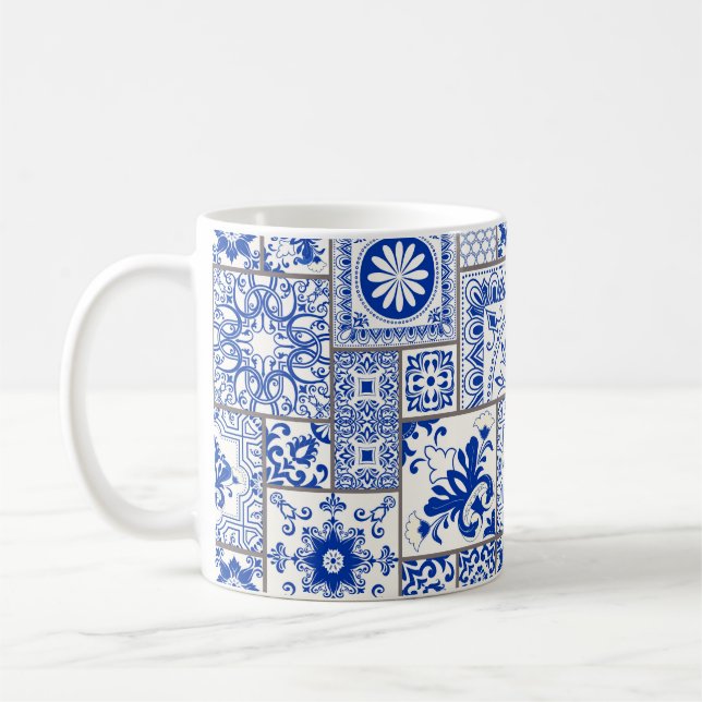 Sömlös patchwork tile med Viktorianska motiv. Mors Kaffemugg (Vänster)