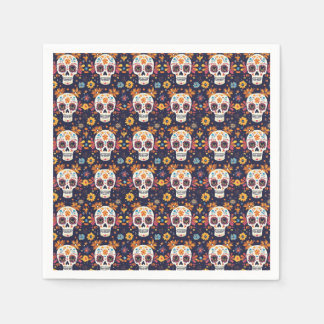 Sömlös patt av färglöst day of the dead-socker pappersservett