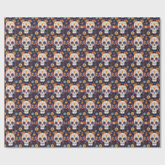 Sömlös patt av färglöst day of the dead-socker presentpapper