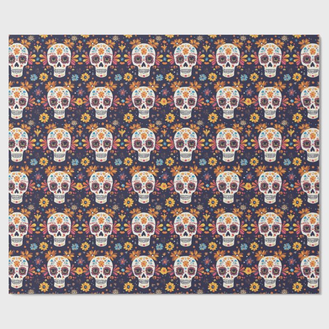 Sömlös patt av färglöst day of the dead-socker presentpapper (Platt)