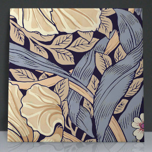 Sömlös pimpernel 8 av 12 Dusty Blue & Gult Kakelplatta