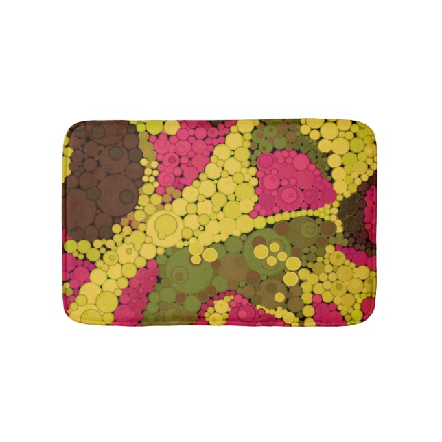 Sömlös pointillism, handmålade cirklar runda sh badrumsmatta (Framsidan)