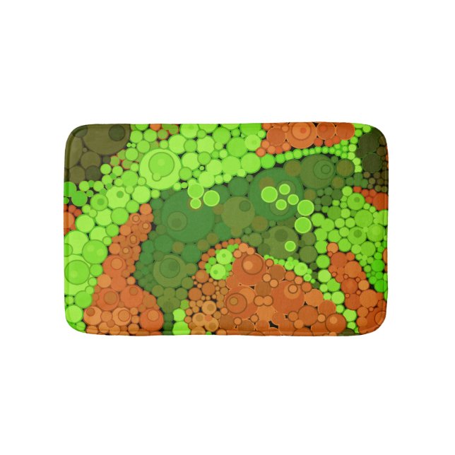 Sömlös pointillism, handmålade cirklar runda sh badrumsmatta (Framsidan)