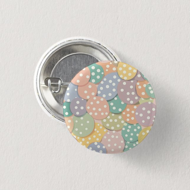 Sömlös Polka Dot Mönster i Pastel Färg Knapp (Framsida & baksida)