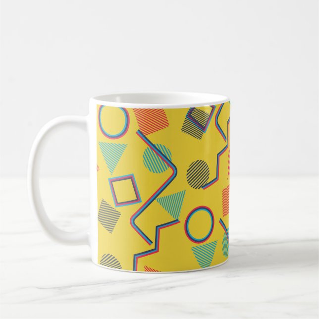 Sömlös poppkonst Mönster. Abstrakt Colorful Textur Kaffemugg (Vänster)