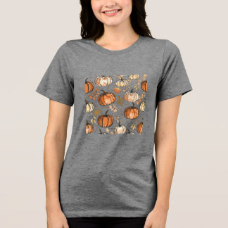 Sömlös Pumpkin Fall Design T Shirt