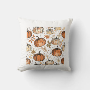 Sömlös Pumpkin Fall Mönster Design Kudde