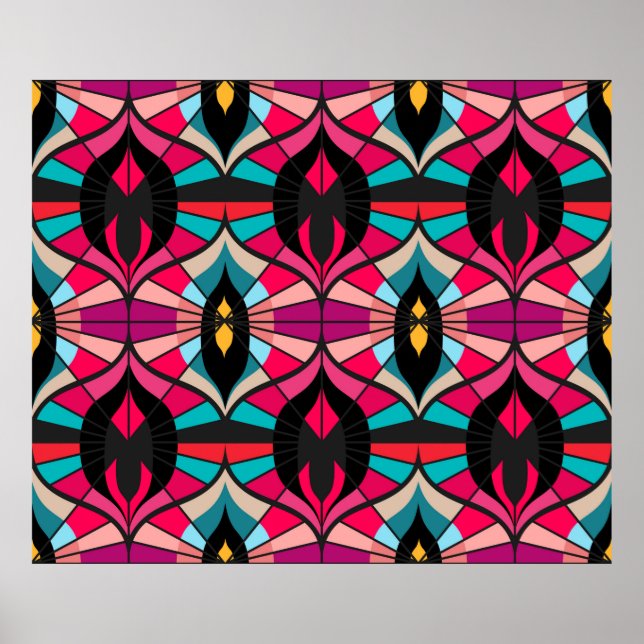 Sömlös reflektor mönster i stil vid 60-talet poster (Framsidan)