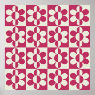 Sömlös reflexdesign med vintagens daisy fl poster