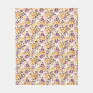 Sömlös Ro i Gult, Lila och lavender Fleecefilt