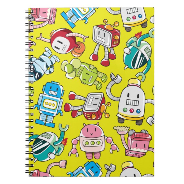 sömlös robot mönster anteckningsbok (Framsidan)