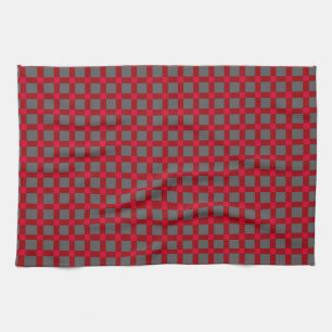 Sömlös rödfärgad tartan, skotsk röd grått kökshandduk