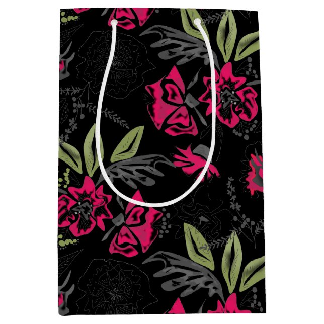 Sömlös rosa av blommigt blommor löv vattenfärgat p (Framsidan)