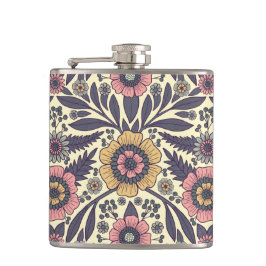 Sömlös Rosa och blått Blommönster Fickplunta