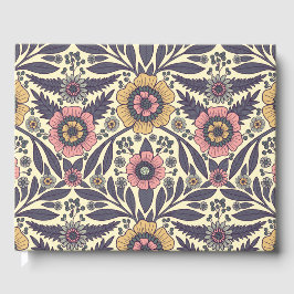 Sömlös Rosa och blått Blommönster Gästböcker