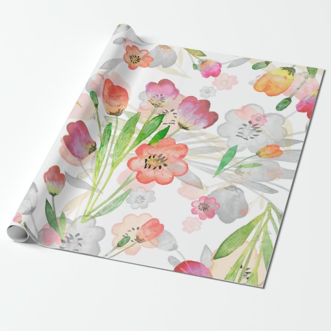 sömlös sammansättning av blommigten mönster abstra presentpapper (Utrullad)